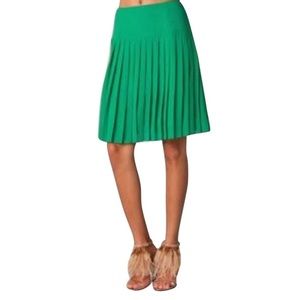 Nanette Lepore green pleated midi skirt